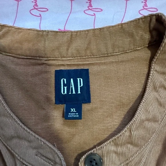 Elegant Tan Puff Sleeve Dress Gap XL Corduroy Holiday Brown Mini Fall Minimalist - Picture 2 of 6